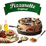 Emerio Pizzaofen, PIZZARETTE das Original, 3 in 1 Pizza-Raclette-Grill, patentiertes Design, für Mini-Pizza, echter Familien-Spaß für 6 Personen, PO-113255.4