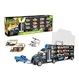 Oeasy 24pcs Dinosaurier Transporter Truck, Dinosaurier LKW Spielzeug mit Dinosaurier Figuren und Flugzeuge für Kinder Adventsk