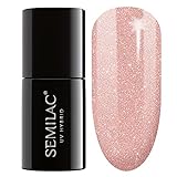 Semilac Extend UV Nagellack 5in1 Beige Farb 804 Glitter Soft Beige 7 ml Innovativ UV LED Farblack für Farbintensive Fingernägel N