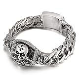 EzzySo Kreuz-Skull-Armband, europäische und amerikanische Mode, Titan-Stahl-Armband, geeignet für Ritter, Halloween, Partys, Feriengeschenke,