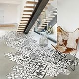 Azulejos Fliesenaufkleber für Zement mit Schutzlaminat aus Kunststoff | Selbstklebende Fliesenaufkleber Sechseckige Bodenfliesen wasserfest – selbstklebend für Boden – 20 x 18 cm – 10 Stück