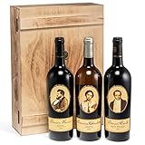 Baron Philippe de Rothschild - Wein Geschenk-Set 'Barons et Baronne' - wertvoller Bordeaux in edler Vintage-Holzkiste (3 x 0,75 l) - Luxusgeschenk für Kenner und Genieß