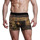 ART VVIES Personalisierte Herren Unterwäsche Geschenkkoffer Stretchy Soft Boxer Briefs Shorts Passend Bequemer Weihnachtsbaum Schaukelstuhl - M