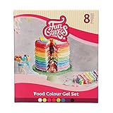 FunCakes Food Color Gel Multipack Set / 8: Hochkonzentrierte Lebensmittelfarbe für Teig, Creme, Fondant, Marzipan, Teig. Einfache Dosierung. 8 Farb