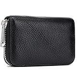 Meowoo RFID Wallets Kreditkartenetui Blocker Schutzhülle Karte, 14 Fächer Kartenetui, Orgel-Stil Tragbar Anti-Diebstahlbürste (Schwarz 1Stk)