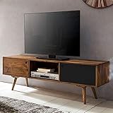 KADIMA DESIGN tv Lowboard 140 cm Massiv Holz Sheesham Landhaus 2 Türen & Fach HiFi Reg