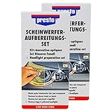 Presto 2X Scheinwerfer AUFBEREITUNG Set POLITUR VERSIEGELUNG Glanz UV-S