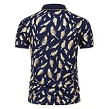 T-Shirt Top Funktionsshirt Herren Revers Sport Atmungsaktiv Oberteil Federbronzierung Drucken Strandurlaub Hemd Antibakteriell Antiallergen Nachhaltig Hautfreundlich eco Sommer Muster Hawaiihemd Top