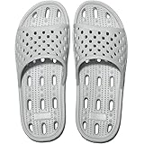 Ranberone Damen rutschfeste Badelatschen Schnell Trocknende Badeschlappen Leichte Badeschuhe (Grau, numeric_40)