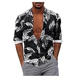 AWDX 2021 Hochzeitshemd Herren Paisley Ethno Hemd Langarm Coole Hemden Ausgefallene Muster Schickes Strand Oversize Hemd übergangs Herbst Winter Blusen für Junge Männer M bis XXXL