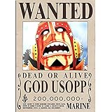 Anime Cartoon Manga Film One Piece Strohhut Piraten Wanted Bounty God Lysop Leinwand Malerei Wandkunst Poster Junge Fans Schlafzimmer Studio Wohnkultur Wandb