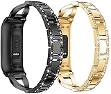 Chainfo kompatibel mit Fitbit Charge 4 / Charge 3 SE/Charge 3 / Charge 3 Special Edition Armband, Edelstahl Uhrenarmband Quick Release Ersatzband (Pattern 2+Pattern 4)