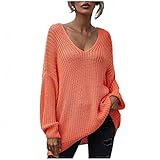 Uomitaff Damen Herbst und Winter Strickmode einfarbig Pullover Pullover Oberteile Tunika Oberteile Tshirt Frauen Teenager Mädchen Elegant Rollkragenp