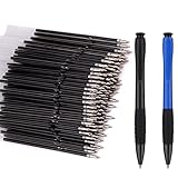Kugelschreiberminen, 50 Stück Schwarz Kugelschreiber Mine und 50 Stück Blau Ersatzminen Kugelschreiber, 0,7mm Standard Minen Nachfüllmine für Kugelschreiber, mit 2 kugelschreib