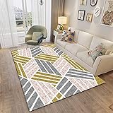 Babyzimmer Teppich Junge Mehrfarbig Kinderteppich Junge Moderner minimalistischer geometrischer Kurzflor Wohnzimmer Schlafzimmer Salon dekorativer Teppich Outdoor couchtisch 200X300