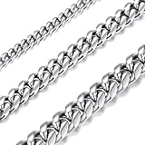 Richsteel halsketten männer Silber Panzerkette Edelstahl chokerkette -6mm breit 36cm lang-Schmuckbox
