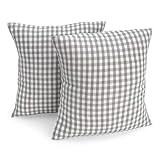 FILU Kissenbezug 40 x 40 cm 2er Pack (Farbe wählbar) Grau/Weiß kariert - Kissenhülle, Kissen, Sofakissen, Dekokissen, Sitzkissen, 100% Baumwolle, Deko für jeden Raum, Garten und T