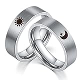 Epinki Verlobung Ringe, 6mm Ring Hochzeit Vintage Graviert Sonne, Geschenkidee für Männer Frauen, Sonne-1pcs, Gr.54 (17.2)