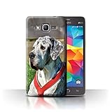 Handy Hülle kompatibel mit Samsung Galaxy Grand Prime Beliebter Hund/Eckzahn Rassen Deutsche Dogge/Great Dane Transparent Klar Ultra Dünne Handyhülle Case C