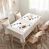 Tisch Platzdeckchen 4er Set Abwaschbar Abgrifffeste,Freiheit, Silhouette Einer Gruppe Fliegender Vögel Möwen im Himmel Jahreszeit M,Hitzebeständig for Küche, Zuhause, Restaurant, Speisetisch 45x30