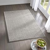 Teppich Wölkchen Kurzflor Teppich I Flauschige Flachflor Teppiche fürs Wohnzimmer, Esszimmer, Schlafzimmer oder Kinderzimmer I Einfarbig I Grau - 80 x 150