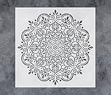GSS Designs DIY Dekorative Große Mandala Schablonen 40,6 x 40,6 cm - Mandala Schablonen zum Malen auf Holz Wand Boden Leinwand Stoff - Wiederverwendbare Möbel Wand Schablonen zum Malen Große Schab