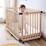 Dripex Baby-Laufstall aus Holz, 4 Paneele, Spielzaun für Kleinkinder, verschiedene Kinder, Sicherheitszentren, Spielhof für Babybett, Kiefer, 100 x 65