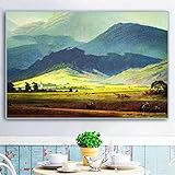 DIY 5D Diamant Gemälde Kit, 5D Diamant Painting Full Groß Idyllische Berglandschaft 80x120cm Diamant Painting Voll Set Stickerei Strass Kreuzstich Kunst Malerei Handwerksbedarf für Heimwand Dek