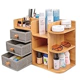 Bambus Make Up Kosmetik Organizer Schublade Holz Schmink Aufbewahrung Beauty Organizer Bamboo Aufbewahrungsbox für Schminke Badezimmer Dresser Bad Schlafzimmer Schmink