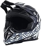 Actionbikes Motors Kinder Cross Helm Hornet ECE 22/05 Norm - Straßenzulassung - Motocross - Crosshelm - Downhill - Fullface (Schwarz, M 57-58 cm)