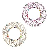 2pcs Magic Mandala Flower Basket Toy fur Stress abbauen,Dekompression Flexible Basket Weichstahl Magic Iron Ring, handgefertigte Draht Toy Spielzeug für Kinder Erwachsene (B-2PCS)