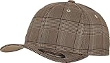 Flexfit Damen und Herren Baseball Caps Glen Check Cap, Brown/Khaki, L/XL