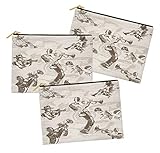 Timingila Weiß Musikinstrument 3 Pc Printed Multi Zipper Make Up Pouch Kulturbeutel Org