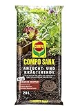COMPO SANA Anzucht- und Kräutererde mit 6 Wochen Dünger für alle Jung- und Kräuterpflanzen, Kultursubstrat, 20 Liter, B