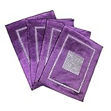 SWECOMZE 4er Premium Platzsets mit Diamant - Plüsch Tischset Platzdeckchen, Tischtuch 30 * 40cm | Feiertage | Küche | Thanksgiving | Weihnachten (Purple)