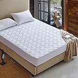 BAJIN Matratzen-Bett-Schoner weiß mit Spannumrandung |Auch für Boxspring-Betten und Wasser-Betten geeignet | Microfaser | 100% Polyester | Matratzen-Auflage,120x190+12