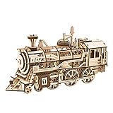 ROKR 3D-Puzzle aus Holz für Erwachsene zum Bau von Lokomotivenbahn, DIY-Modell-Kits, Geburtstagsgeschenk für Jugendliche und Erw