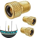 Fahrrad Ventil-Adapter, 3 Pack, DV und SV auf AV-Ventil, Dunlop und Französisches Ventil auf Auto Ventil, mit extra Dichtring, Fahrrad-Ventilkappen Adapter, Adapter Radventil, Valve Adapter, M