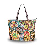 Women's Totes Handbags Colorful Floral Wallpaper Colorful Wallpap Handbags Women Large Womens Tote Handbags With Zipper For Woman Lady G