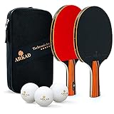 Arkad Tischtennis Set • 2 Tischtennisschläger + 3 Premium Bälle • Tischtennis Schläger Set mit Tasche • Tischtennisschläger Profi Sport Set für Indoor & Outdoor Sp