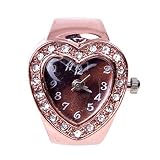 Lulaxy 20mm Ringuhr Finger Uhr Fingeruhr Uhrenring Roseng