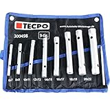 TECPO Rohr Steckschlüssel Satz Rohrschlüssel Set Werkzeug Schlüssel, 6x7-20x22 mm, 8-tlg