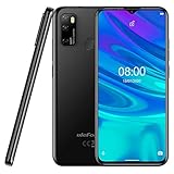 Ulefone Note 9P Smartphone Android 10, 6,52’’ Handy ohne Vertrag 16MP Quad-Kamera, Octa-Core 4GB + 64GB, 3-Karten-Steckplatz, Dual-SIM, 4500mAh-Akku OTG, Gesichtsentsperrung + Fingerabdruck Schw