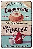 Hioni Classic Cappuccino Hot Coffee Vintage Blechschild Kaffee Poster Wandschild Wand Dekoration Metallschild Tü