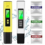 DONGQI Digitale pH und TDS Messgerät Combo, 0,05ph pH Tester mit hoher Genauigkeit +/- 2% Auslesegenauigkeit TDS Tester, Wasserqualität Tester für Trinkwasser/Schwimmbad/Aquarium/Pools LCD Display