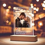 Personalisiertes Instagram-3D-Nachtlicht mit Eigenem Foto & Text Bedrucken Acrylplakette QR-Code skandi Nachtlampe Bild Geschenk für Freund Kinder Mutter Zimmerdekor Nachttisch Weihnachten Geburtstag