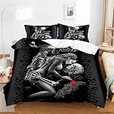 KAQQK 3D Christmas Cry Doppelbett Bettbezug King Bettbezug Set Mit Bettbezug Und Kissenbezug Weiches Mikrofaser-Bettwäsche-Set Mit Reißverschluss 200x200