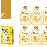 8tlg. Set: 6x750ml Kuschelweich Weichspüler/Premium Glamour / 150 WL/Mandel-Öl / 1 x Kuschelweich Duftsäckchen Box Sommerliebe / 1 x Mini-Bag von STUDIO.MUNET in Schwarz oder Weiß