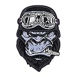 Biker Gorilla Patch zum Aufbügeln für Lederwesten | Motorrad Kutte Patches, Rückenaufnäher, Motorradjacke Rückenpatch, Motorcycle Rock