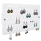 JackCubeAZB Wandhalterung Ohrring Jewelry Holder Organizer Aufhänger Storage Rack Display transparenten Acryl mit 60 Löchern - mk131 a 94holes(white)